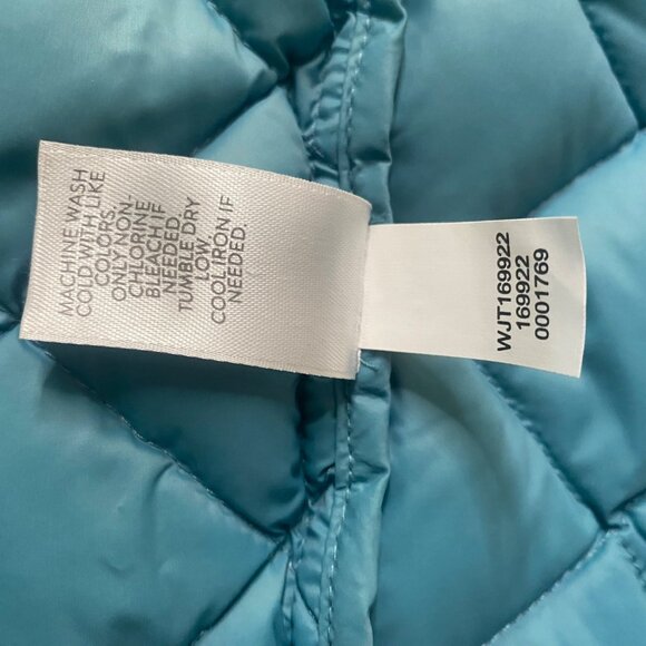 J. Jill Down Quilted Vest Womens S Petite Blue Puffer Full Zip‎ - Picture 6 of 10
